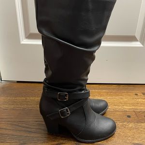 Black pleather boots